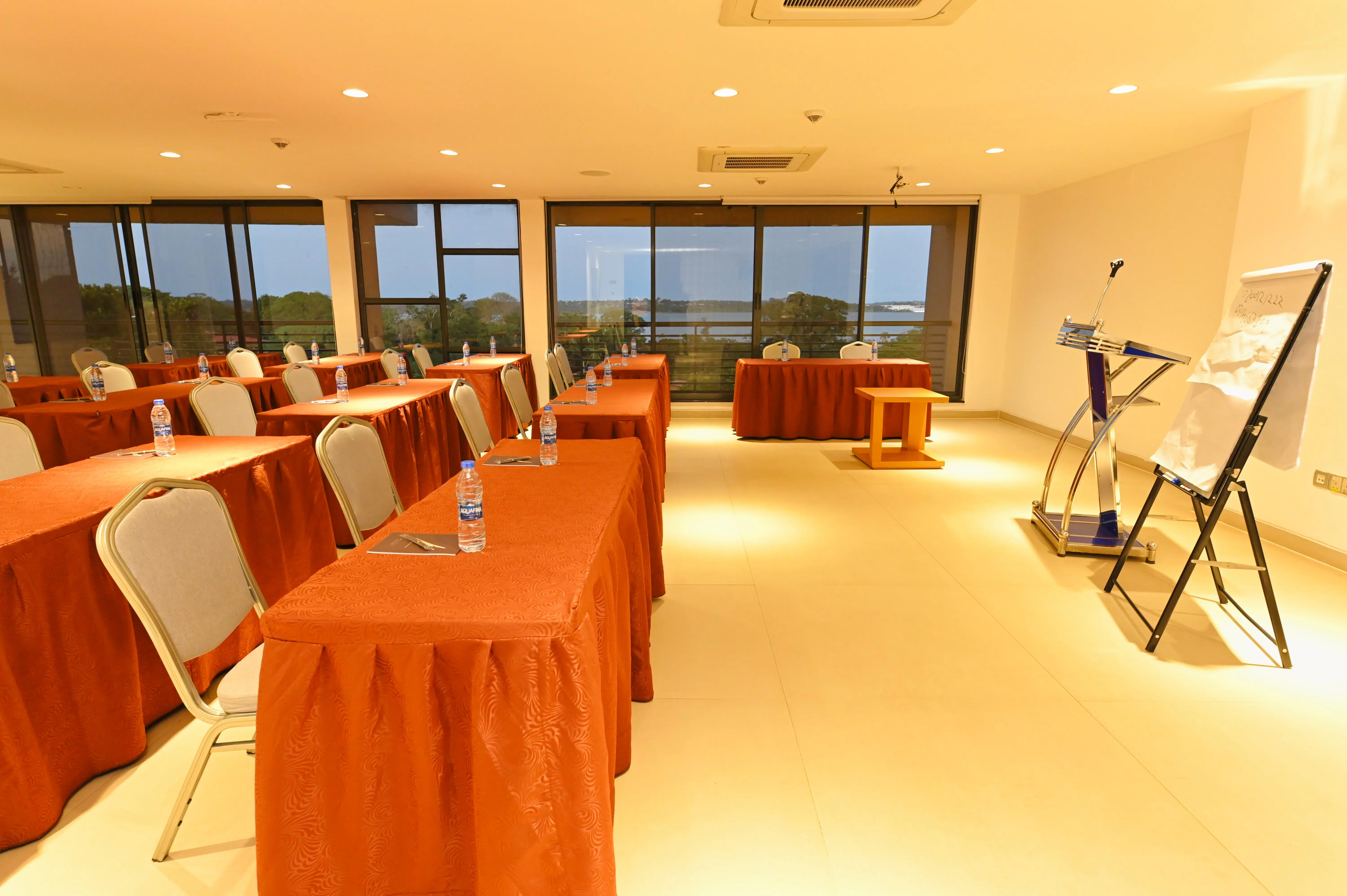 Conference event setup at K Hotels Entebbe